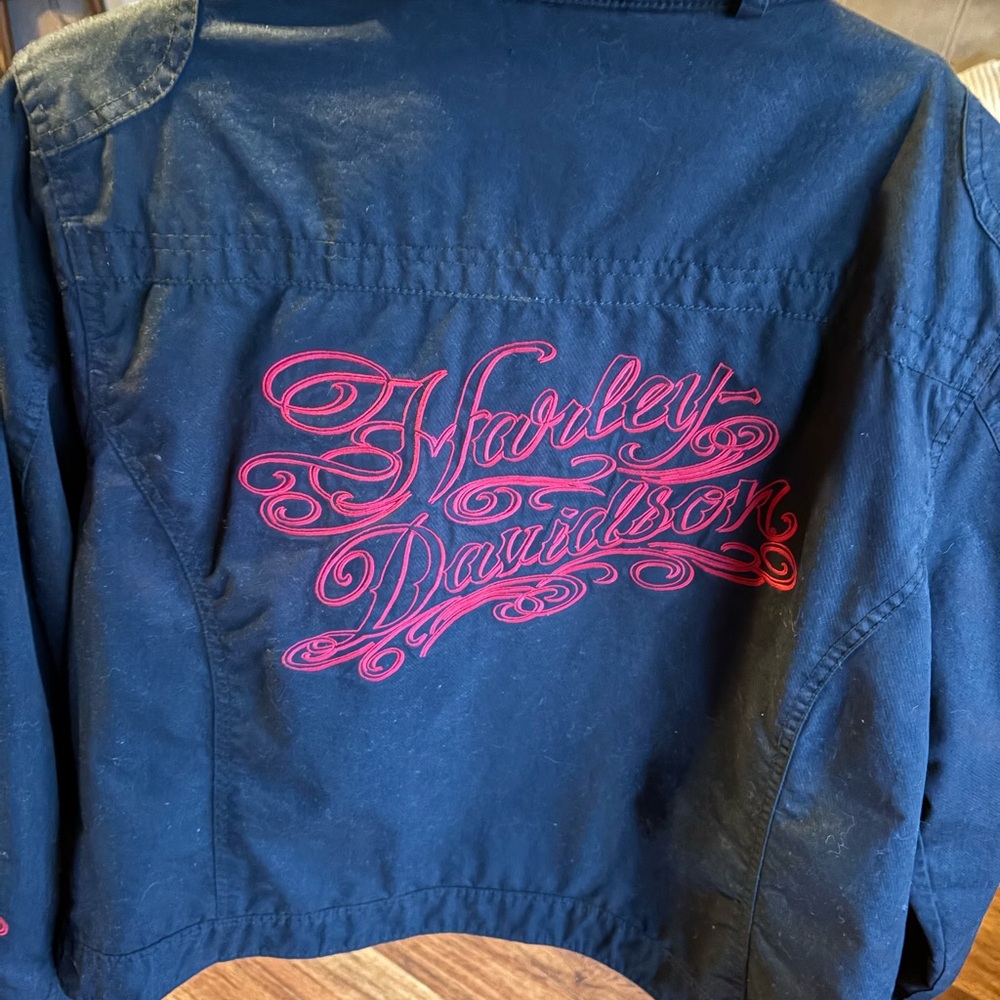 Harley-Davidson Black Jacket with Red Embroidery